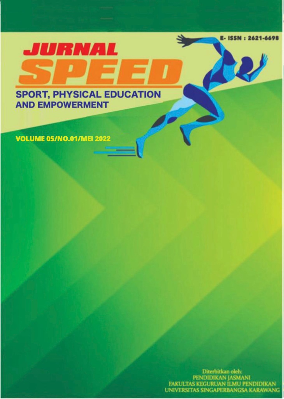 					View Vol. 5 No. 01 (2022): Jurnal Speed (Sport, Physical Education and Empowerment)
				