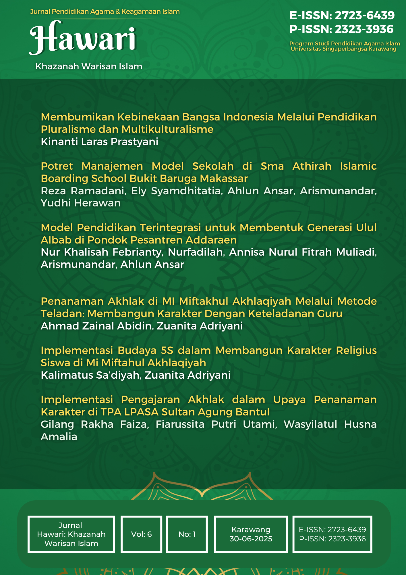 					View Vol. 6 No. 1 (2025): Jurnal Pendidikan Agama dan Keagamaan Islam
				