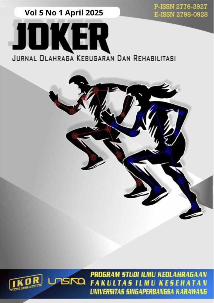 					View Vol. 5 No. 1 (2025): Jurnal Olahraga Kebugaran dan Rehabilitasi (JOKER)
				