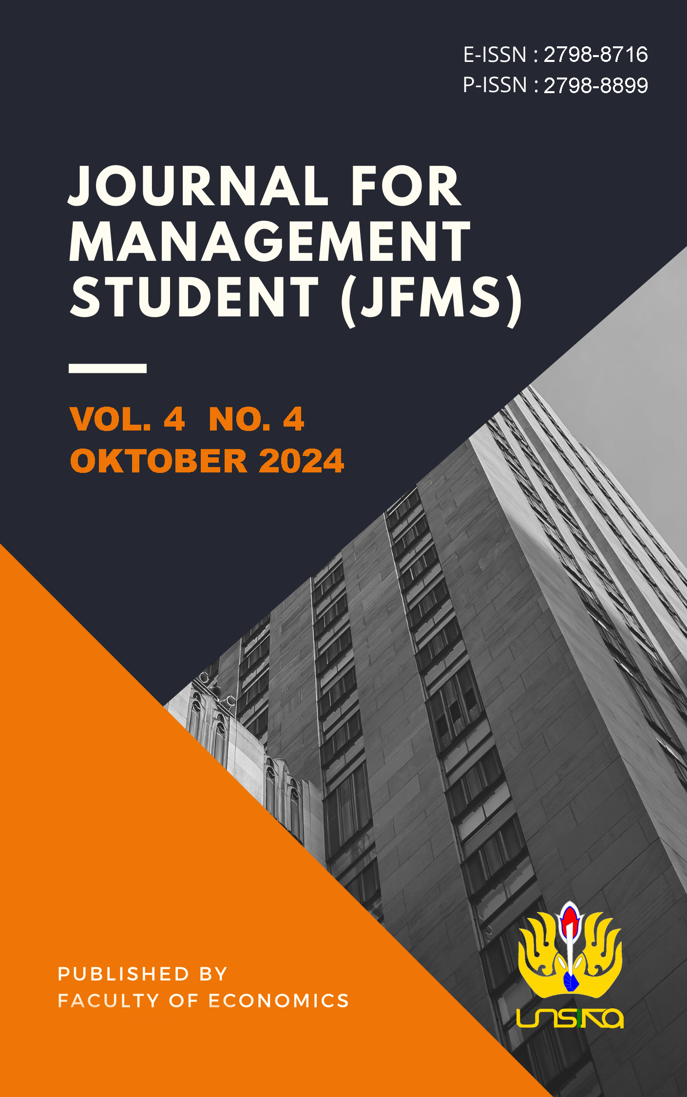 					View Vol. 4 No. 4 (2024): Jurnal For Management Student (JFMS)
				