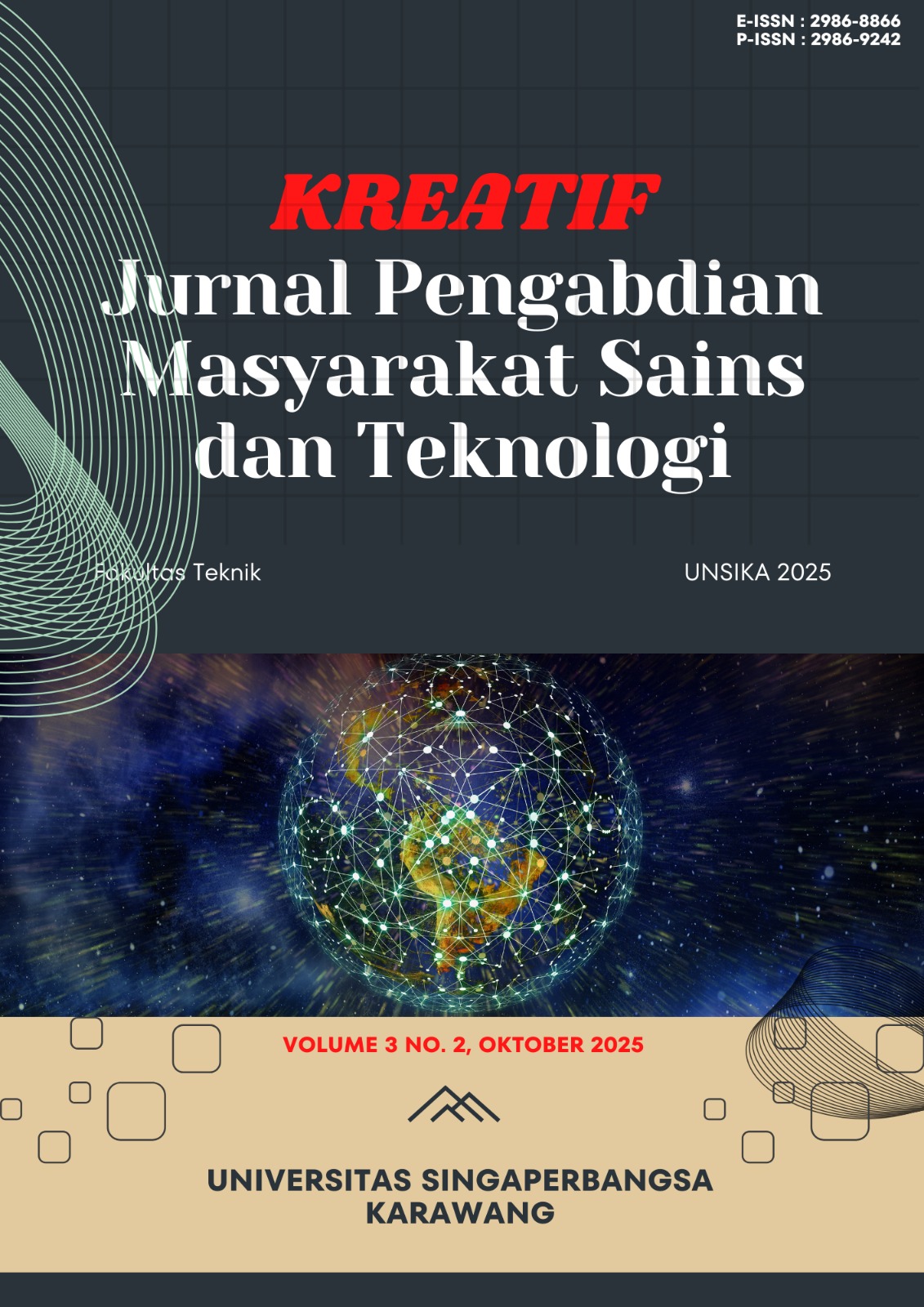 					Lihat Vol 3 No 2 (2025): KREATIF: Jurnal Pengabdian Masyarakat Sains dan Teknologi (In Press)
				